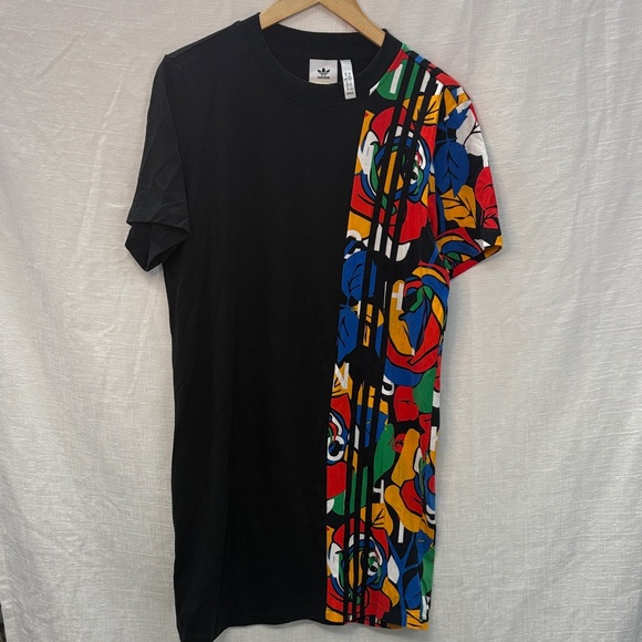 Adidas Rich Mnisi T- Shirt Dress with  Colorful Graphic - size medium - Picture 1 of 6